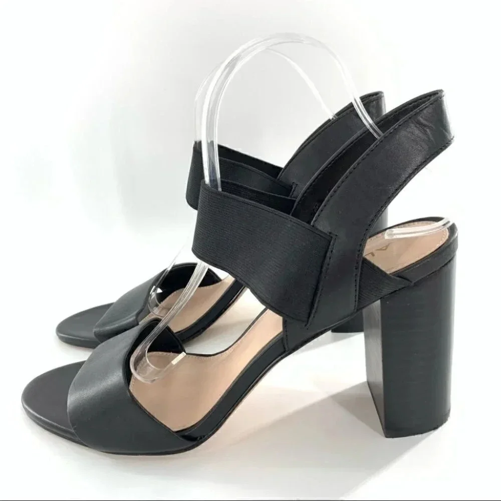 Aldo womens heels size 11 42.5 black leather chunky career